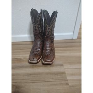 Tanner Mark Hand Tooled Western Boot Brown Men’s 13